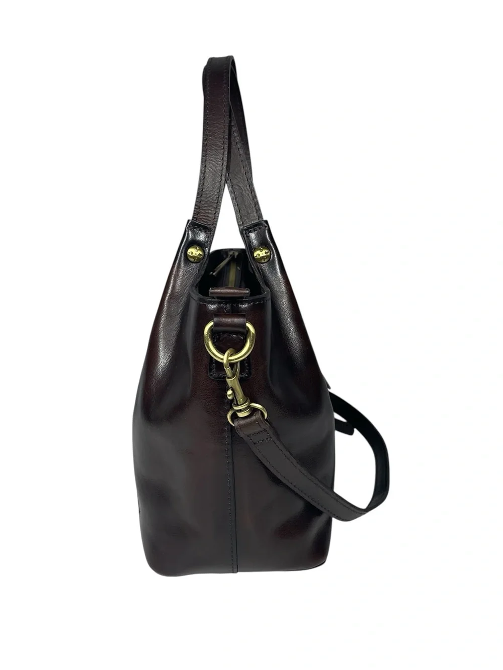 Patricia Nash Argenta Leather Tote Satchel Handbag Purse Bag Brown Crossbody
